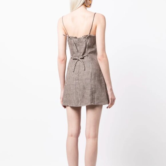 Reformation - Tovianna Plaid Mini Dress In Tartine Check (US8) - Picture 3 of 7